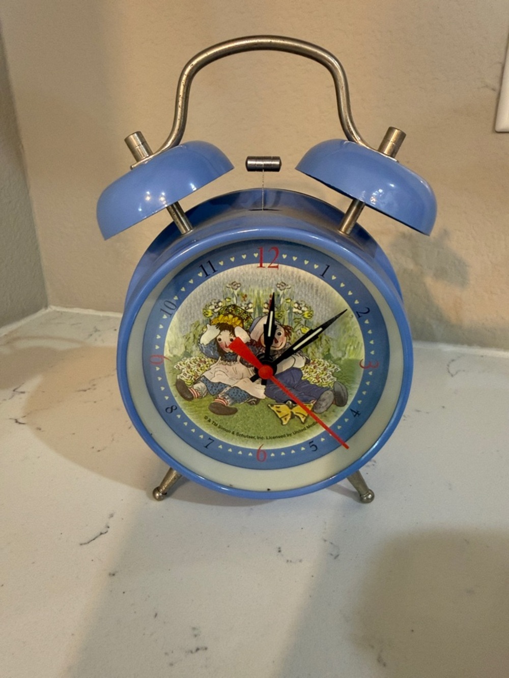 Raggedy Ann & Andy Clock works but alarm does not